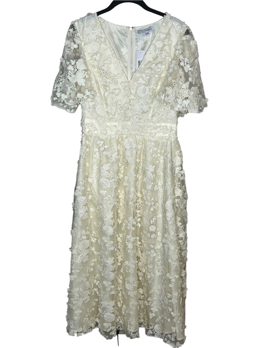 BALTIC BORN Vintage Cream Sadie Embroidered Midi Dress